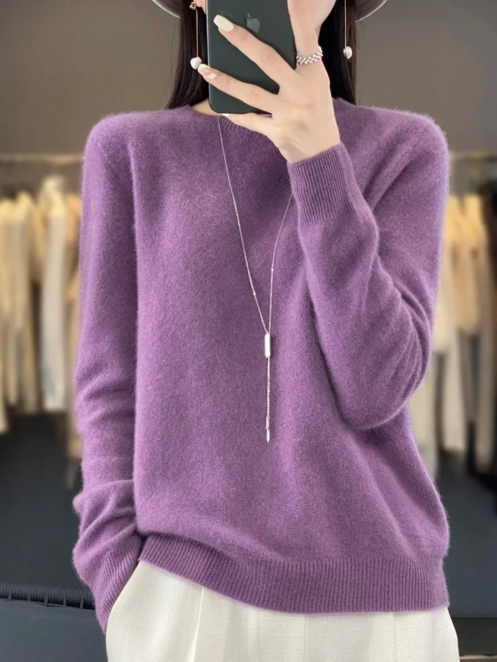 Echoarchiv | Pullover Damen Runder Ausschnitt Weicher und Eleganter Strickpullover