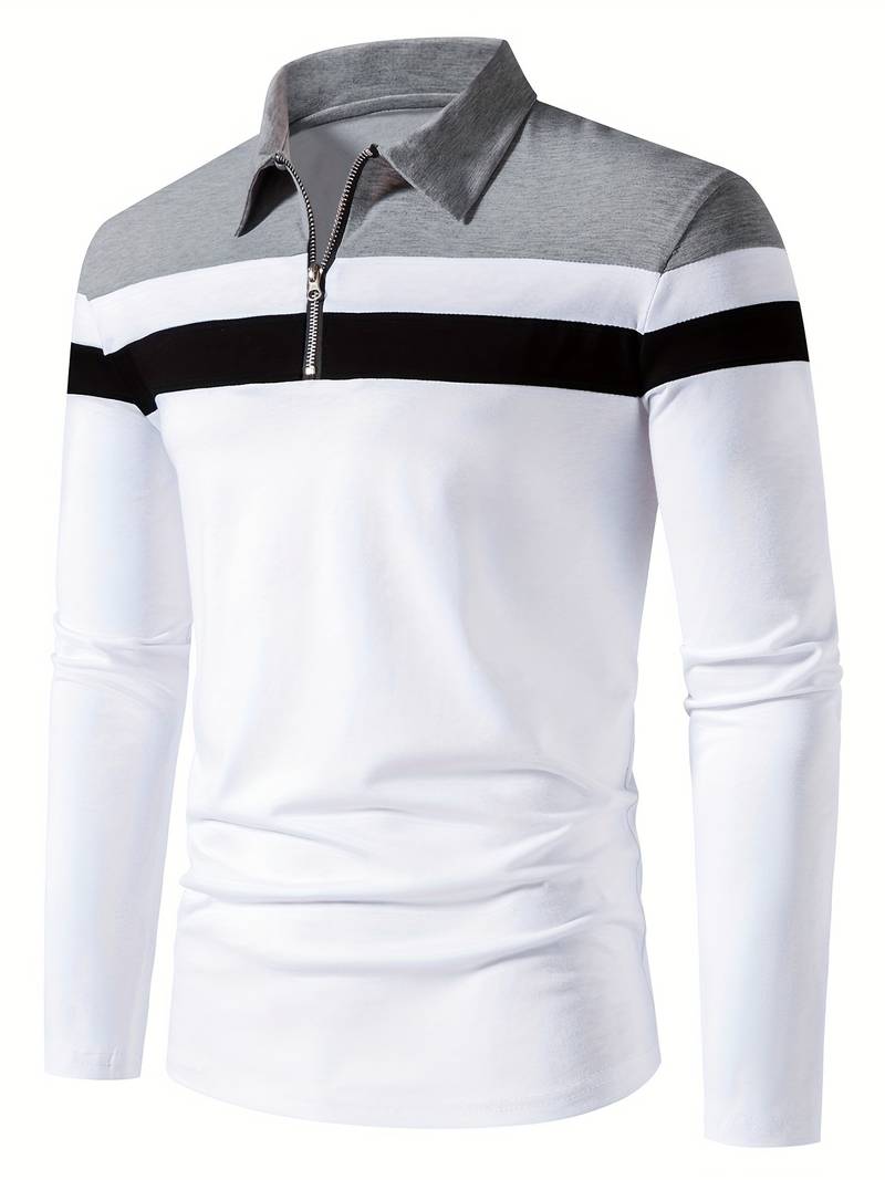 Echoarchiv – langärmliges poloshirt mit reißverschluss