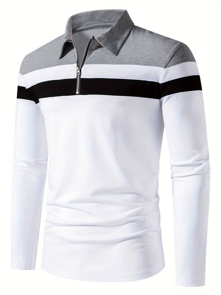 Echoarchiv – langärmliges poloshirt mit reißverschluss