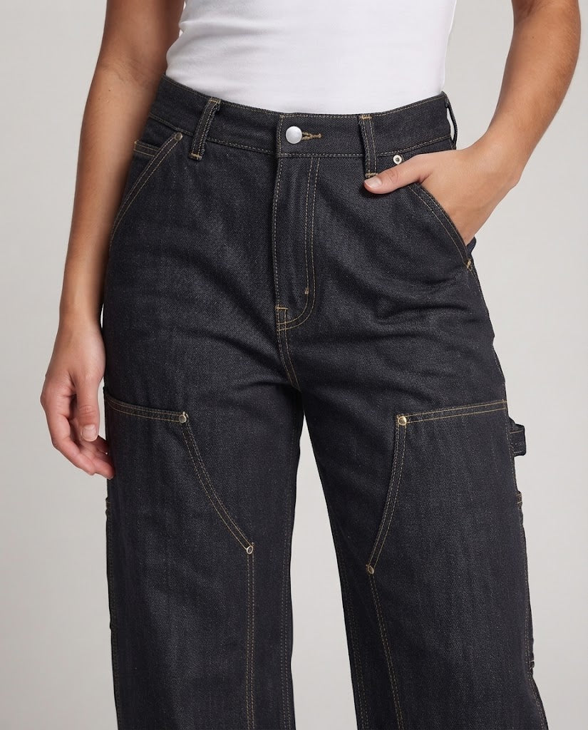 Damen Oversize‑Denim‑Palazzo‑Hose mit Utility‑Taschendetails Echo Archiv