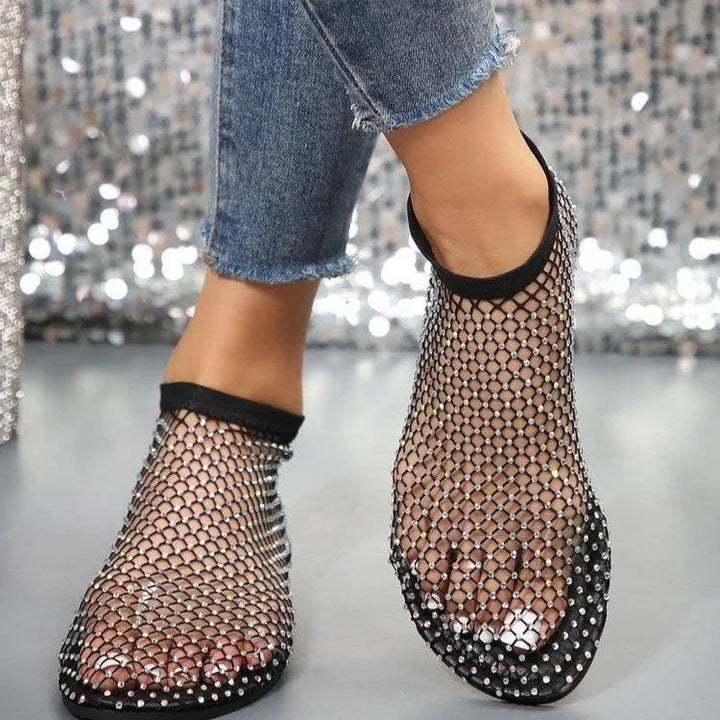 Echoarchiv | Flatsandalen mit Strass-Design