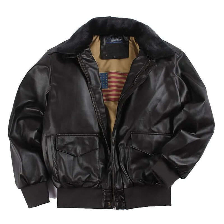 Echoarchiv | Herren Lederjacke mit praktischen Taschen