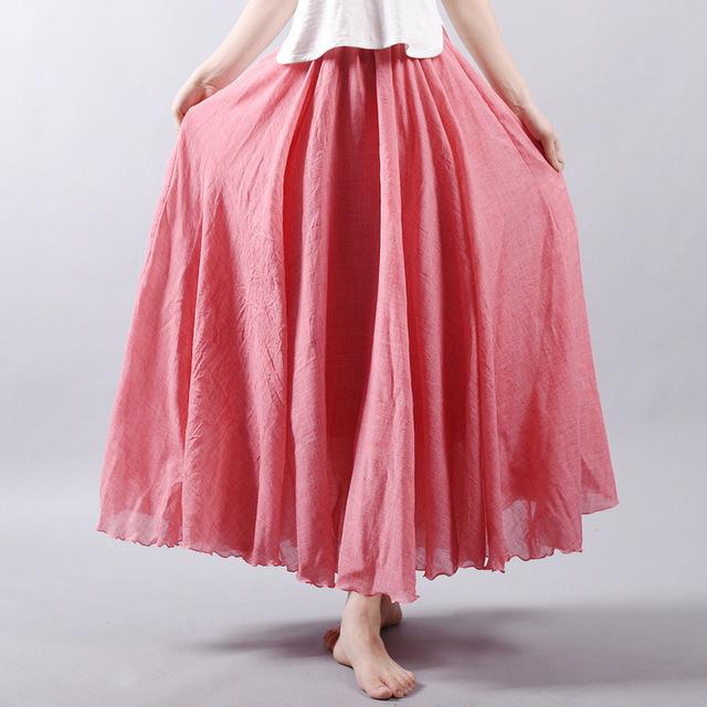 Echoarchiv | Lässig Fallender Boho Maxi Rock für Damen