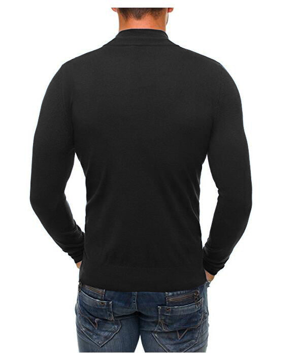Herren Langarmshirt mit modernem Stehkragen und halblangem Reißverschluss Echoarchiv