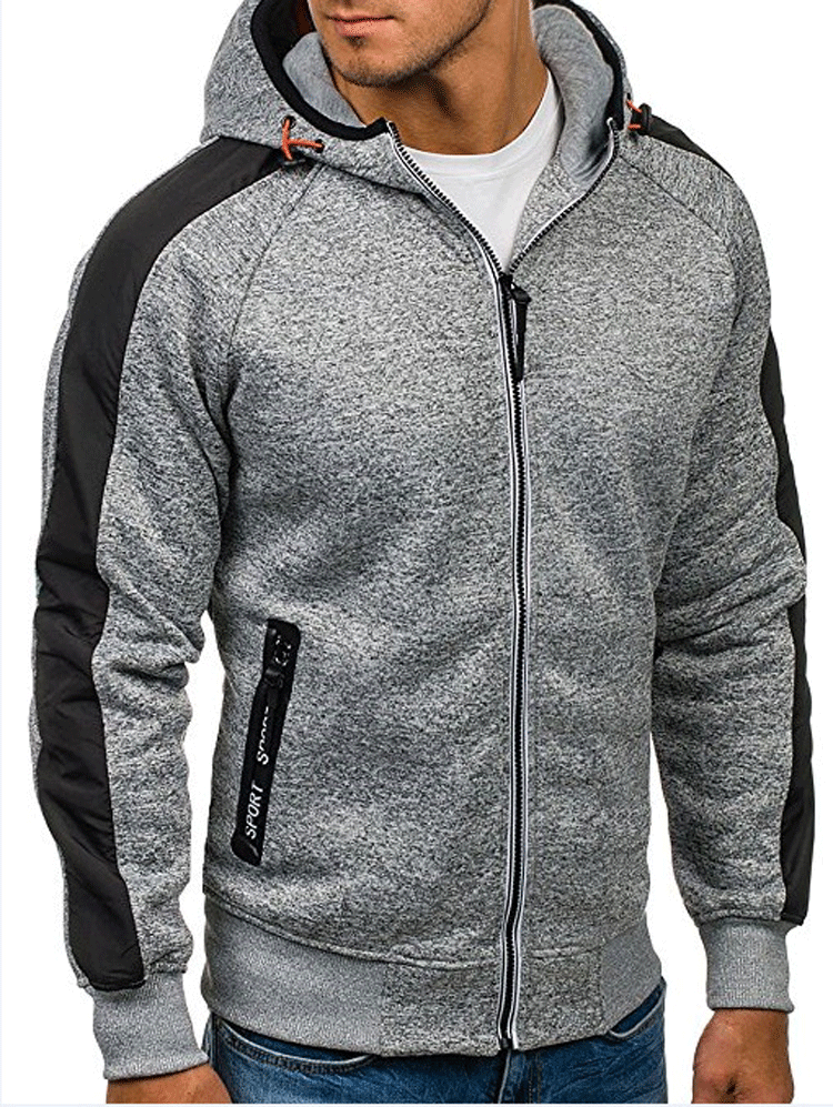Herren Sportliche Kapuzenjacke mit innovativen Panel-Design Echoarchiv