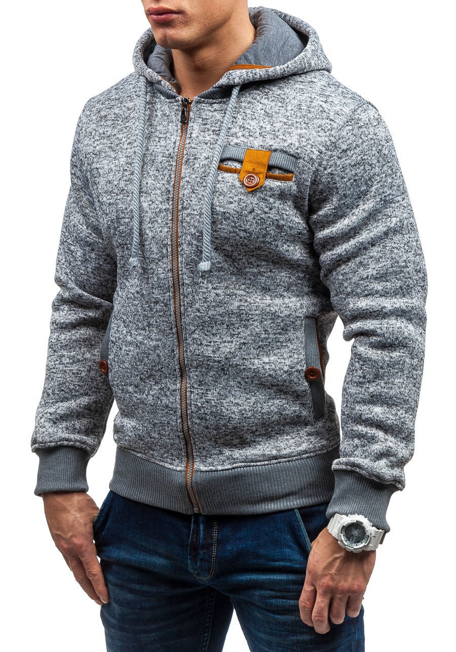 Herren modische Kapuzenjacke im strukturierten Design mit praktischen Taschen Echoarchiv