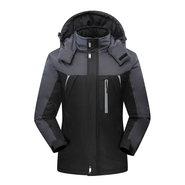 Herren Wasserdichte isolierte Softshell-Skijacke mit abnehmbarer Kapuze und Multifach-Taschen Echoarchiv