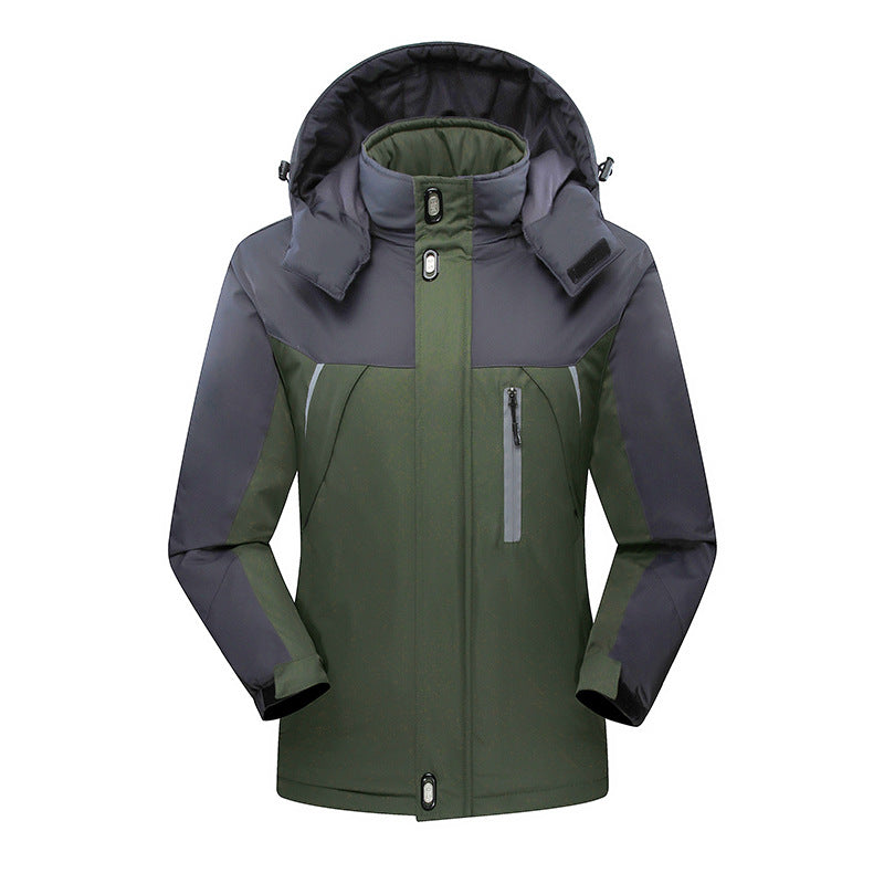 Herren Wasserdichte isolierte Softshell-Skijacke mit abnehmbarer Kapuze und Multifach-Taschen Echoarchiv