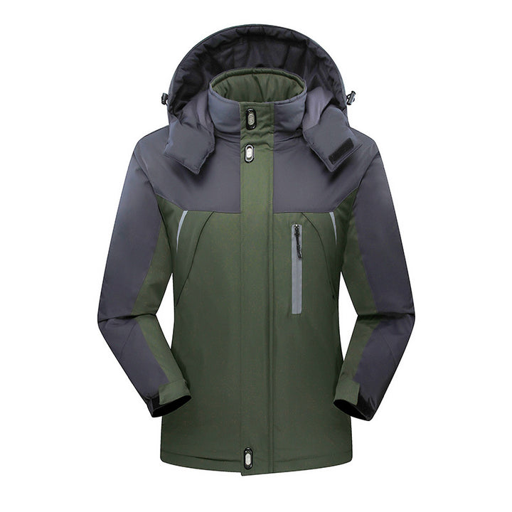 Herren Wasserdichte isolierte Softshell-Skijacke mit abnehmbarer Kapuze und Multifach-Taschen Echoarchiv