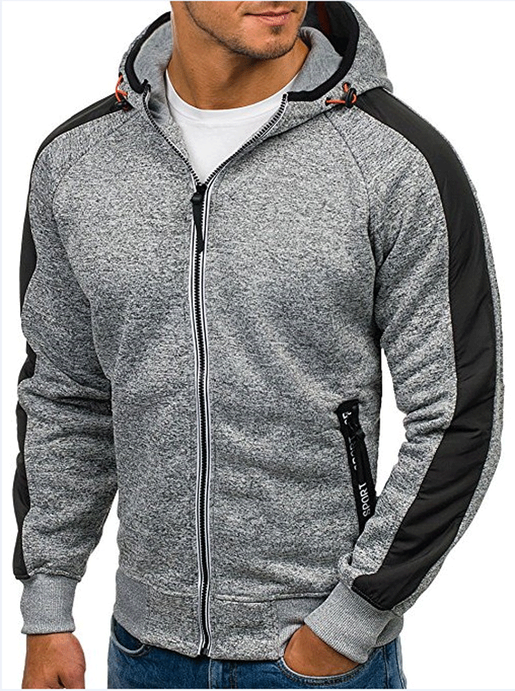 Herren Sportliche Kapuzenjacke mit innovativen Panel-Design Echoarchiv