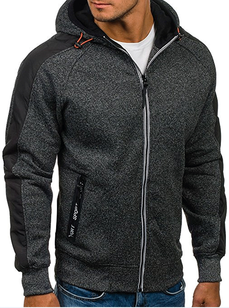 Herren Sportliche Kapuzenjacke mit innovativen Panel-Design Echoarchiv