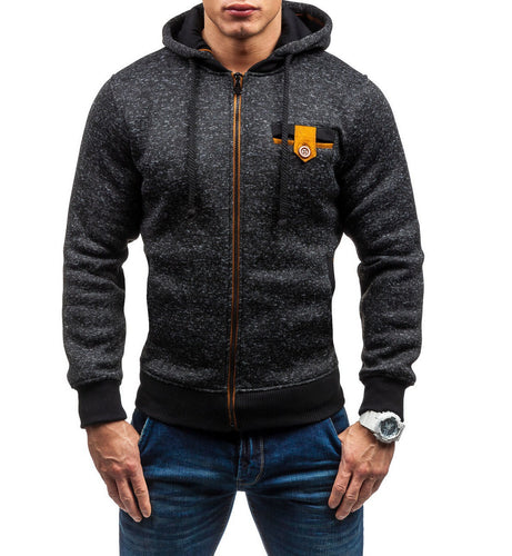 Herren modische Kapuzenjacke im strukturierten Design mit praktischen Taschen Echoarchiv