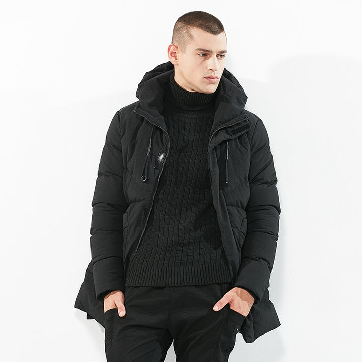 Herren gesteppte Winterjacke mit Kapuze und wasserabweisenden Eigenschaften Echoarchiv