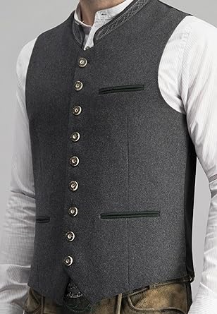 Echoarchiv | Herren Trachtenweste Weste Grau Klassisch Elegant