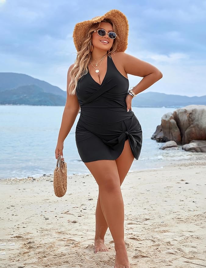 Echoarchiv | Plus Size Einteiler Schwimmdress Badeanzug Bauchkontrolle Badeanzüge