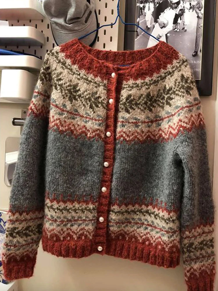 Echoarchiv | Damen Strickjacke mit Einreiherknöpfe für Herbst und Winter