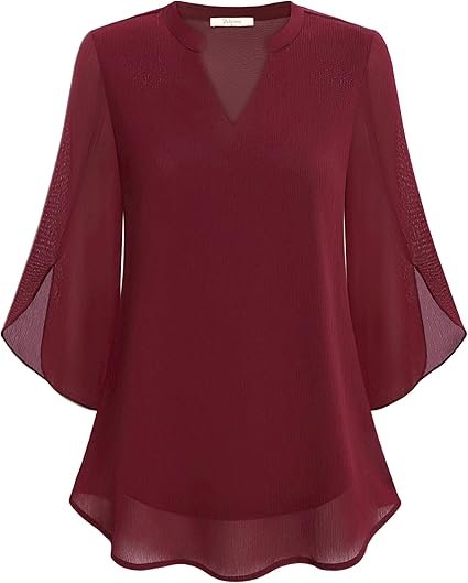 Echoarchiv | Doppelter Schichten Chiffon-Bluse