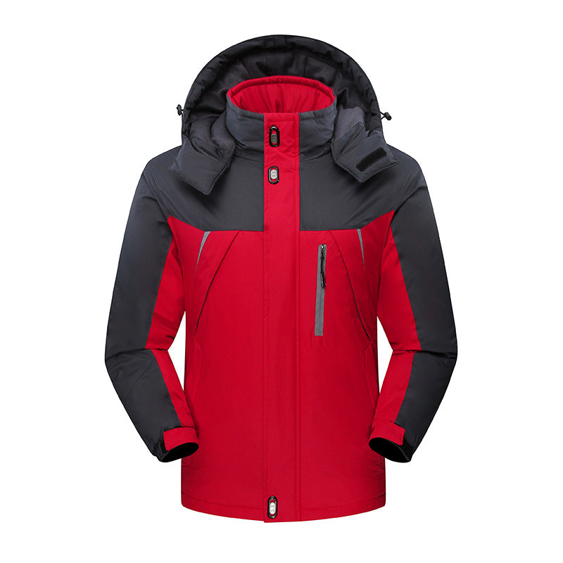 Herren Wasserdichte isolierte Softshell-Skijacke mit abnehmbarer Kapuze und Multifach-Taschen Echoarchiv