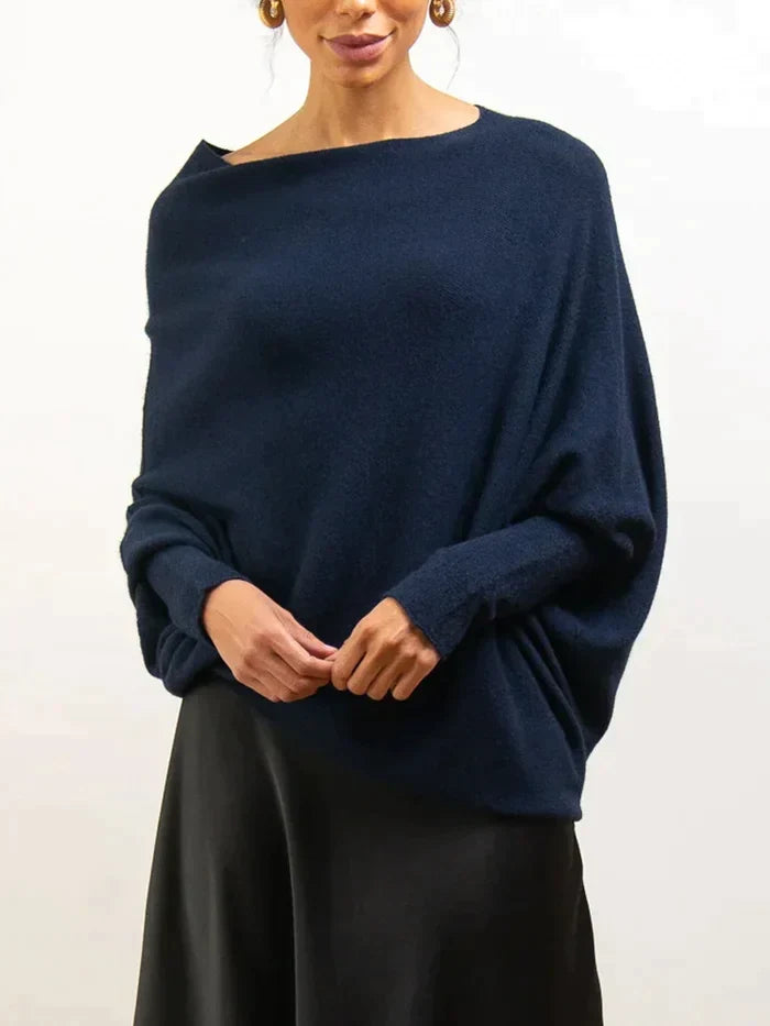 Asymmetrisch drapierter Pullover – Mavelle