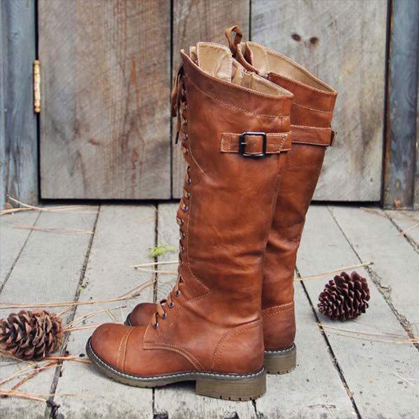 Knöchelhohe Leder-Stiefel für Frauen mit Schnürung und orthopädischem Komfort – Soraya Echoarchiv