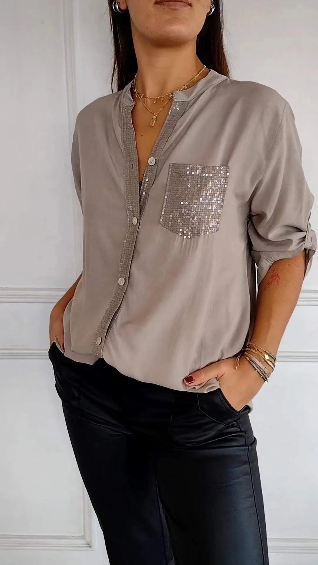 Echoarchiv | Glitzerbluse Mit Paillettentasche