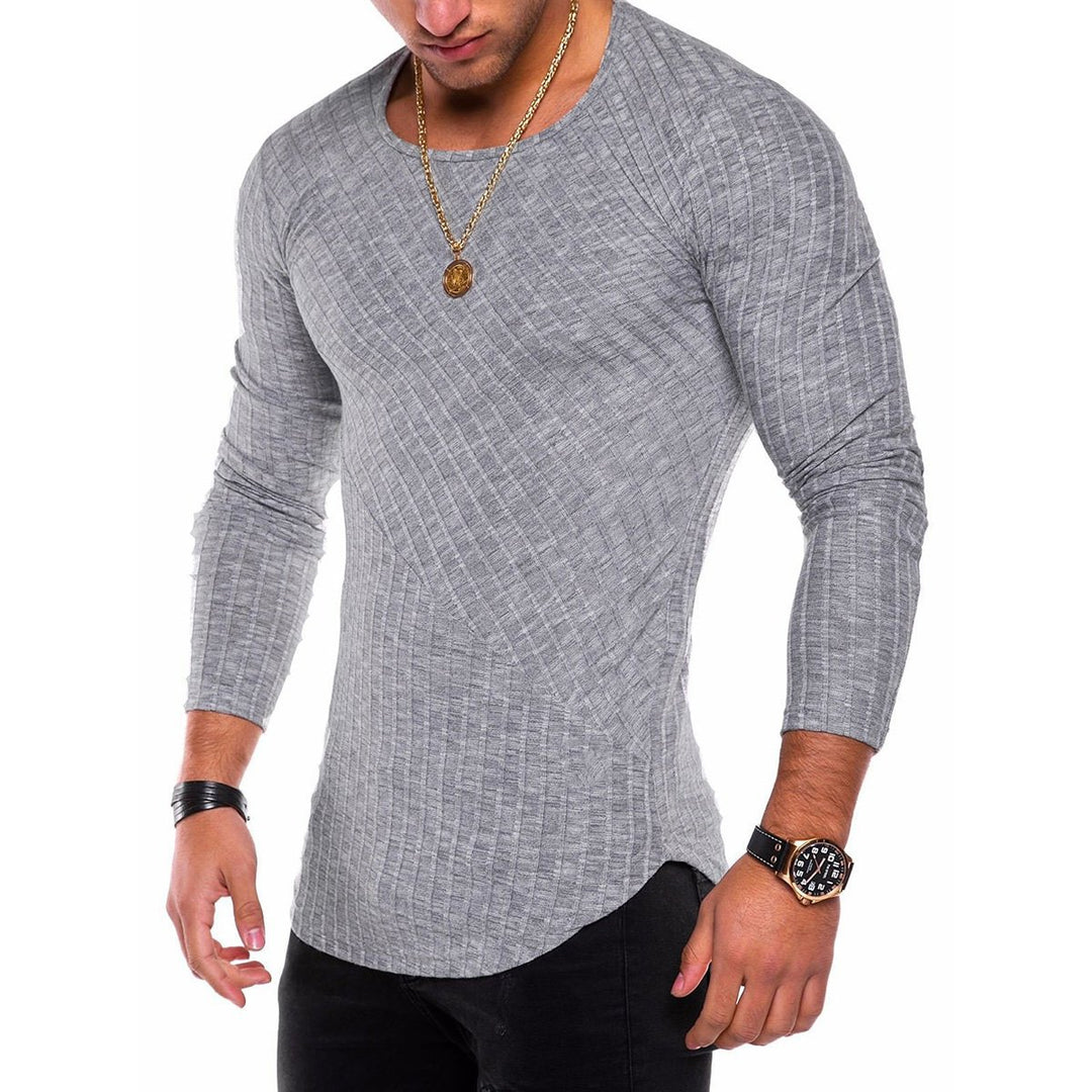 Herren Langarmshirt mit strukturierter Oberfläche Echoarchiv