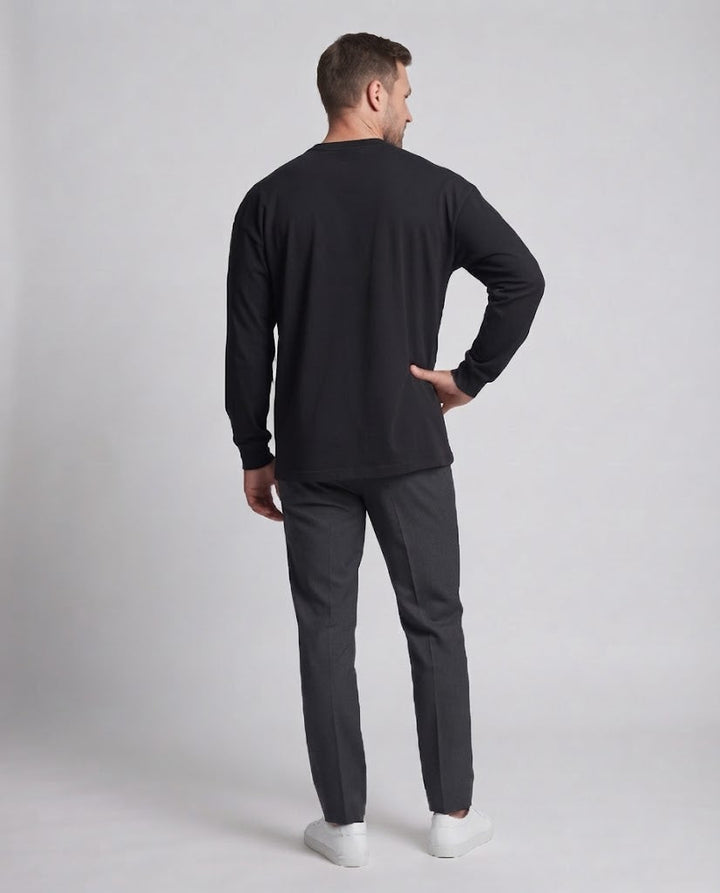 Unisex Oversized Langarm-Basicshirt aus Bio-Baumwolle mit Rundhalsausschnitt Echo Archiv
