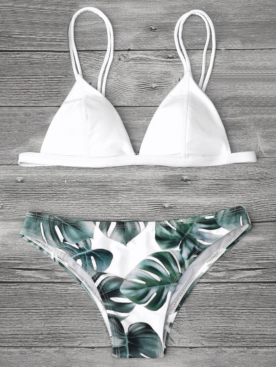 Damen Triangel-Bikini mit trendy Blattmuster Echo Archiv