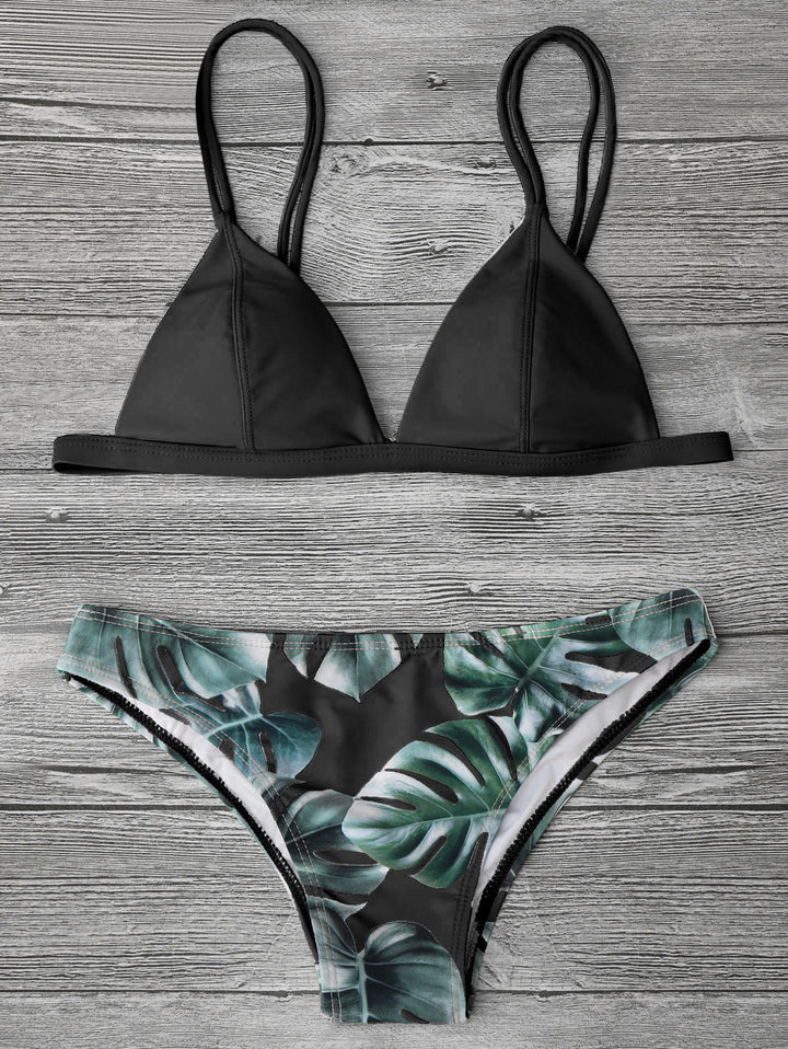 Damen Triangel-Bikini mit trendy Blattmuster Echo Archiv