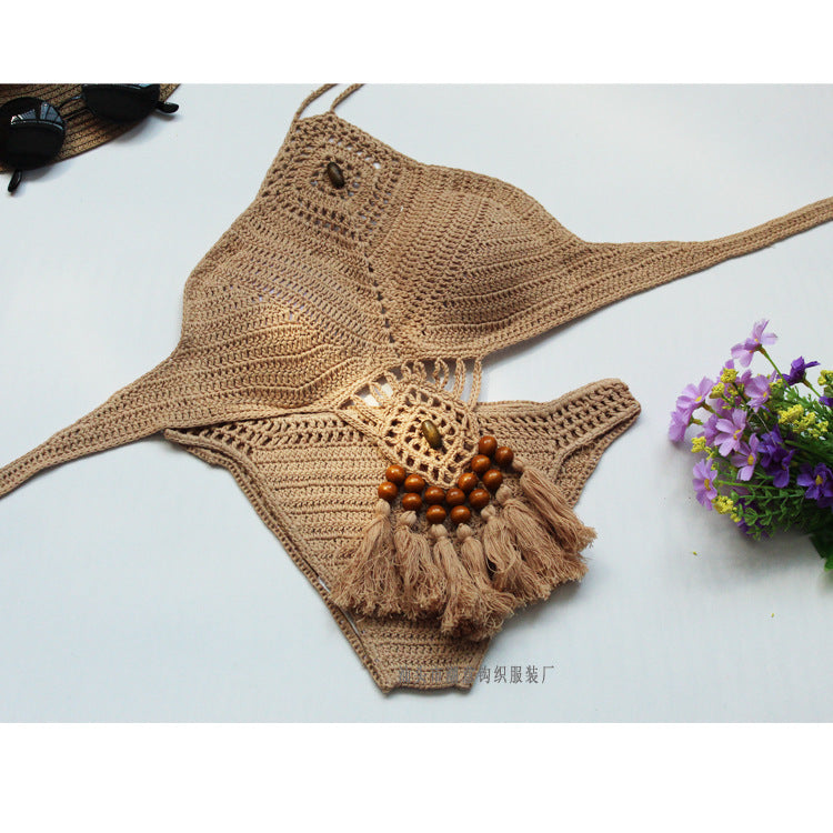 Damen Häkel-Bikini-Set mit einzigartigem Design und Quasten Echo Archiv