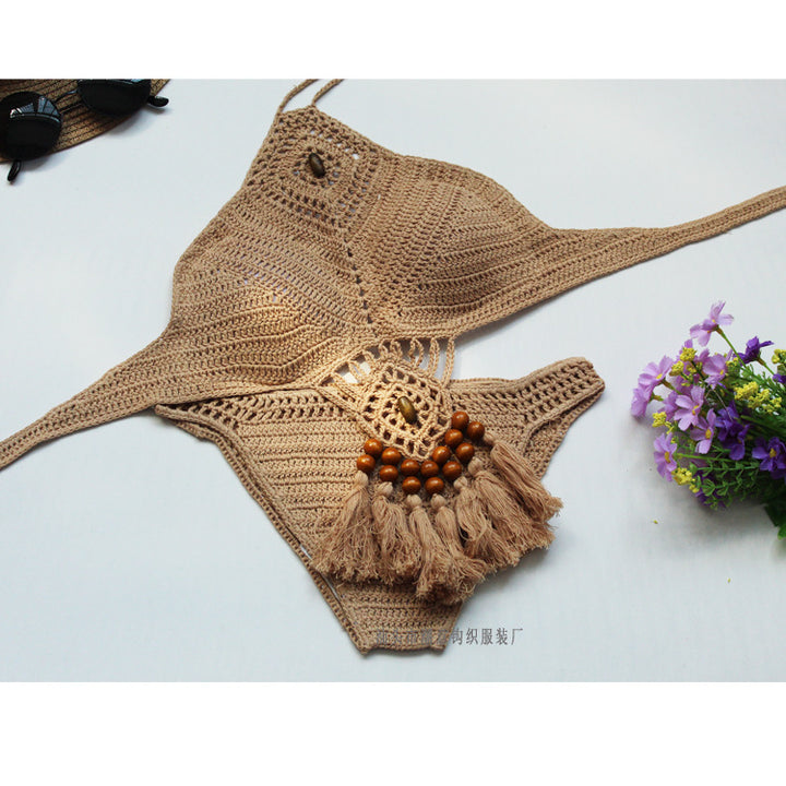 Damen Häkel-Bikini-Set mit einzigartigem Design und Quasten Echo Archiv
