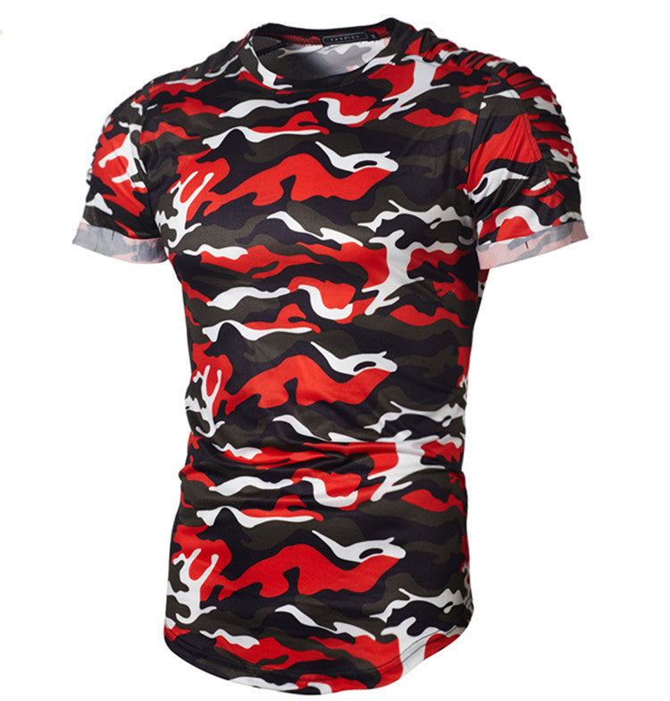 Herren Camouflage Premium T-Shirt mit einzigartigen Rippdetails Echoarchiv