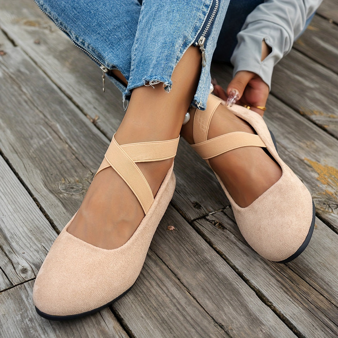 Echoarchiv | Einfache Damen Ballerinas aus Atmungsaktivem Samt