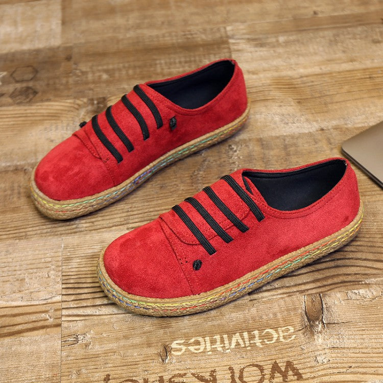 Damen nan niedriger Sneaker-Espadrille mit Veloursleder-Optik, elastischen Schnürbändern und geflochtener Jute-Sohle Echo Archiv