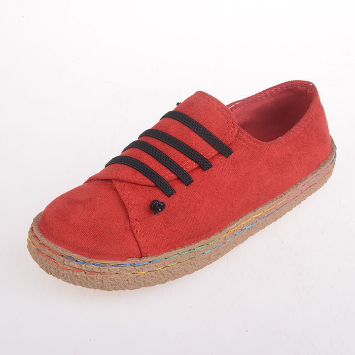Damen nan niedriger Sneaker-Espadrille mit Veloursleder-Optik, elastischen Schnürbändern und geflochtener Jute-Sohle Echo Archiv