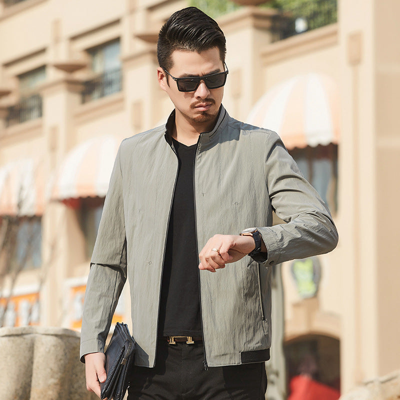 Herren Ultraleichte Travel-Übergangsjacke mit Stehkragen und knitterarmem Performance-Gewebe – Taviero