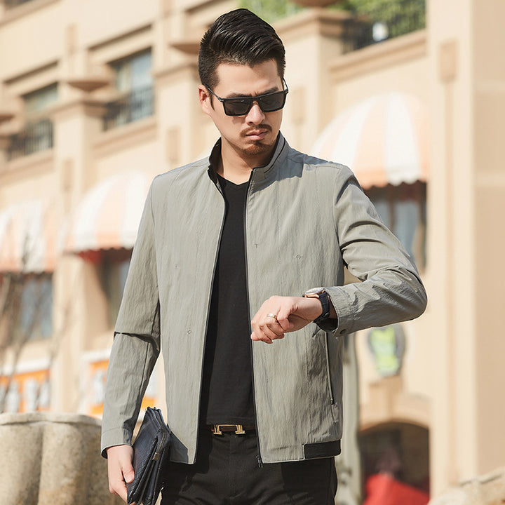 Herren Ultraleichte Travel-Übergangsjacke mit Stehkragen und knitterarmem Performance-Gewebe – Taviero