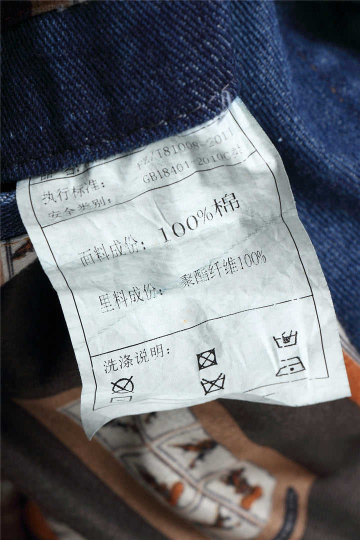 Herren Denimjacke im Vintage-Look mit kontrastierendem Innenfutter und Brusttaschen Echo Archiv