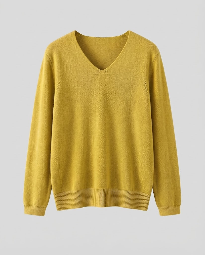Damen Feinstrick-V-Ausschnitt-Pullover aus kuscheligem Angora-Mix Echoarchiv