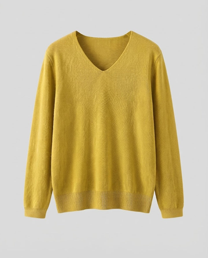 Damen Feinstrick-V-Ausschnitt-Pullover aus kuscheligem Angora-Mix Echoarchiv