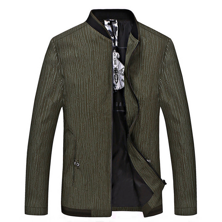 Herren Leichte Übergangsjacke mit strukturiertem Print und Stehkragen Echo Archiv