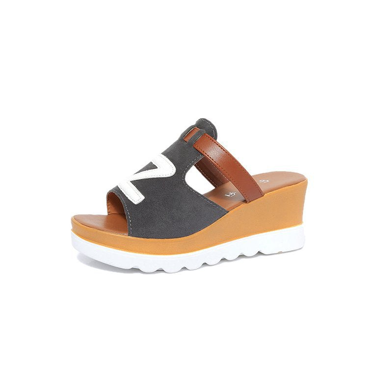 Damen nan Schlupf-Keilpantolette mit ergonomischer Wellenlaufsohle, gepolstertem Komfortfußbett und dekorativer Logoapplikation Echo Archiv