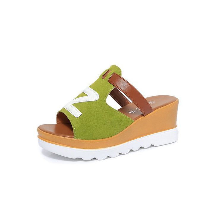 Damen nan Schlupf-Keilpantolette mit ergonomischer Wellenlaufsohle, gepolstertem Komfortfußbett und dekorativer Logoapplikation Echo Archiv