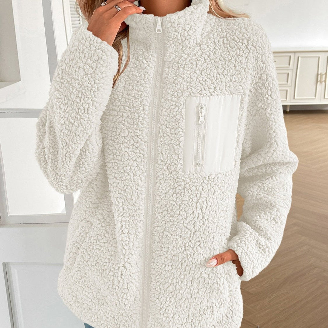 Echoarchiv | Lässige Winter Zip-Up Fuzzy Jacke für Damen