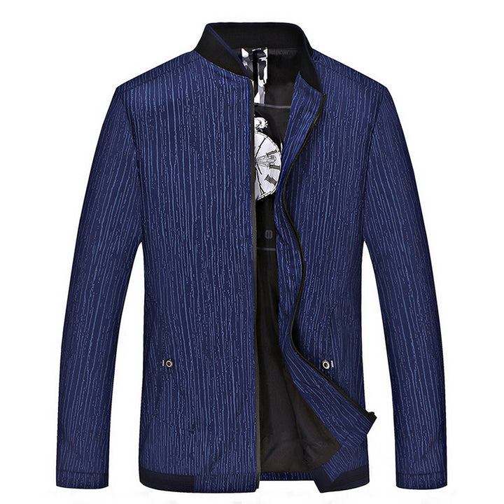 Herren Leichte Übergangsjacke mit strukturiertem Print und Stehkragen Echo Archiv