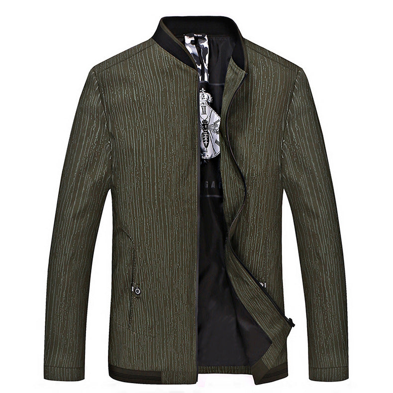 Herren Leichte Übergangsjacke mit strukturiertem Print und Stehkragen Echo Archiv