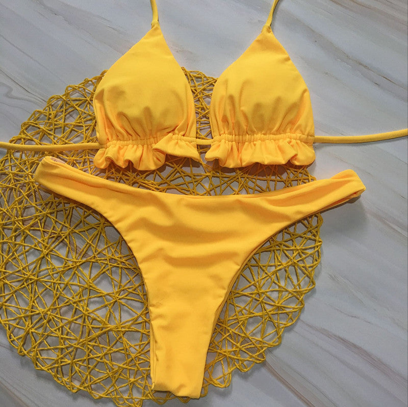 Damen Chic Triangel-Bikini mit verspielten Rüschendetails Echo Archiv
