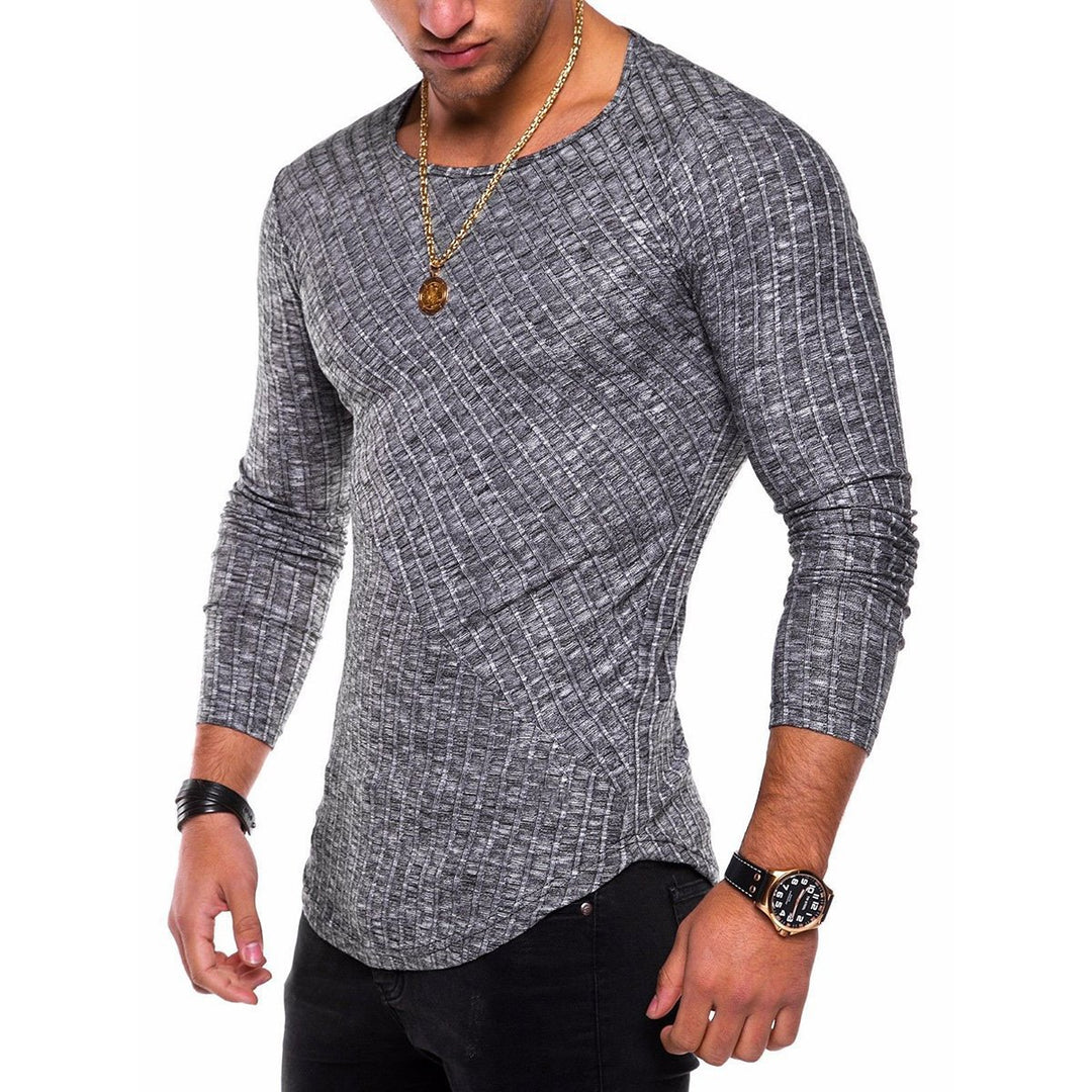 Herren Langarmshirt mit strukturierter Oberfläche Echoarchiv