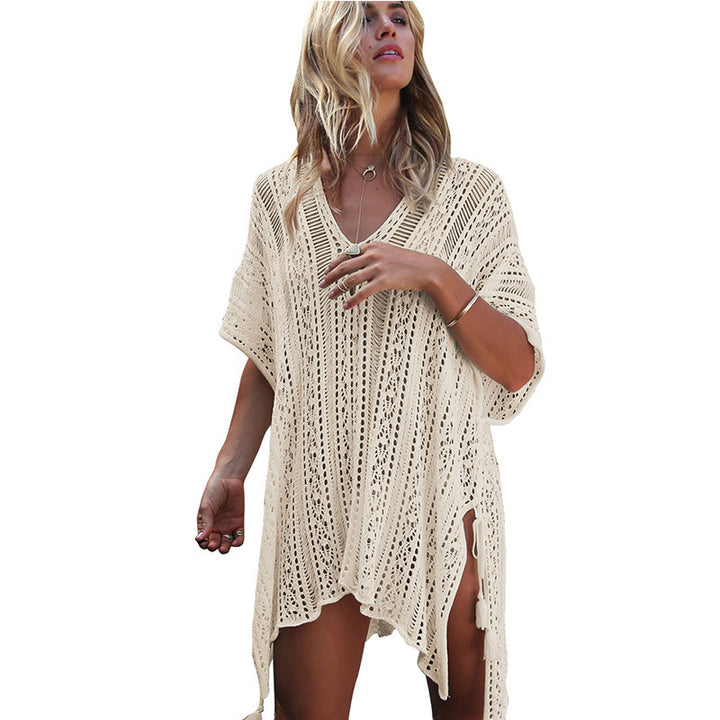 Damen lässiger Häkel-Kaftan mit stilvollem V-Ausschnitt Echo Archiv
