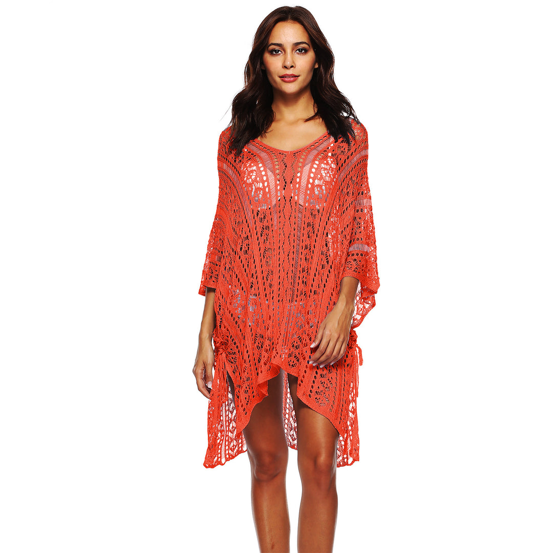 Damen lässiger Häkel-Kaftan mit stilvollem V-Ausschnitt Echo Archiv